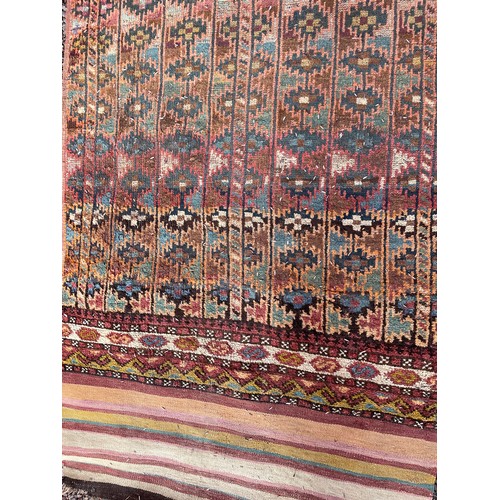 15 - MULTI COLOURED PATTERNED CARPET RUNNER 409 x 94cm