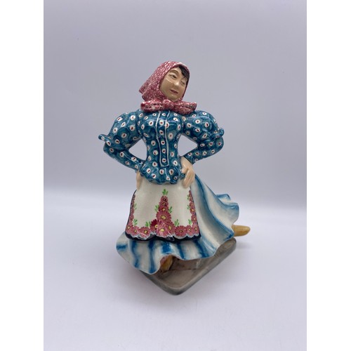 433 - MYOTT AND SONS GOLDSCHEIDER POTTERY FIGURE OF A RUSSIAN PEASANT DANCER AS FOUND