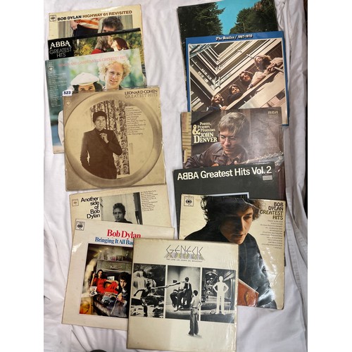 523 - VINYL LPS INCLUDING THE BEATLES AND BOB DYLAN