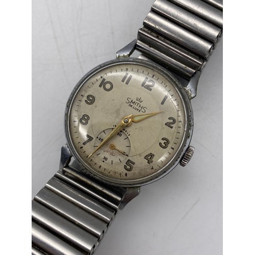 549 - GENTS SEKONDA DATE STAINLESS STEEL WRISTWATCH, SMITHS DELUXE WRISTWATCH, AND TWO LADIES LIMIT AND LO... 