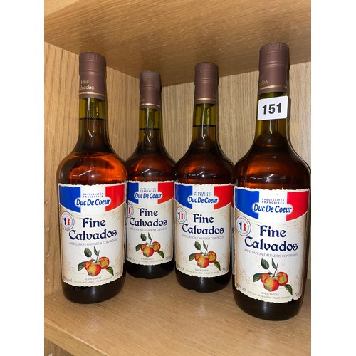 151 - FOUR BOTTLES OF FINE CALVADOS