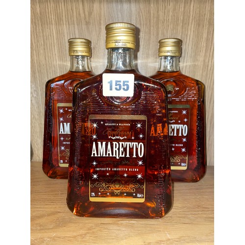 155 - THREE BOTTLES OF BELLUCCI AMARETTO