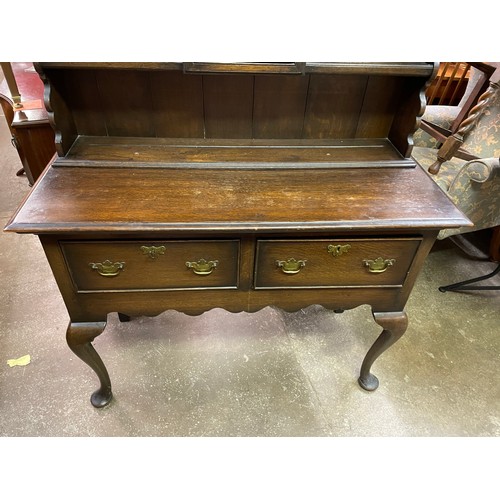 94 - REPRODUCTION OAK MID 18TH CENTURY STYLE DRESSER WITH PLATE RACK