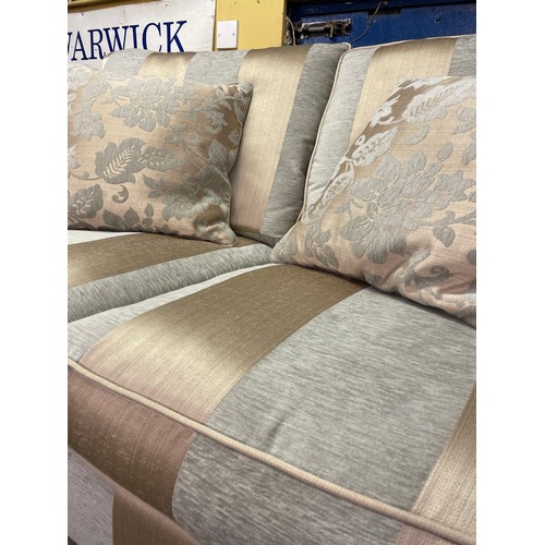 40 - TWO SEATER GOLD AND SILVER STRIPED SOFA