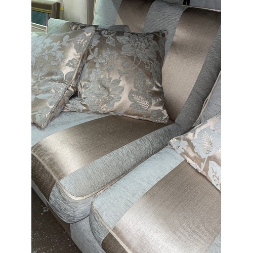 41 - TWO SEATER GOLD AND SILVER STRIPED SOFA