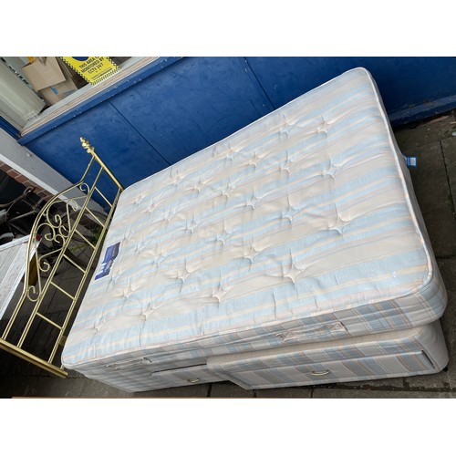 45 - SILENT NIGHT DOUBLE DIVAN BED AND MATTRESS WITH HEADBOARD