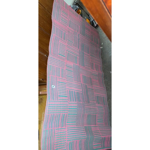 19 - PINK AND TURQUOISE OUTDOOR RUG