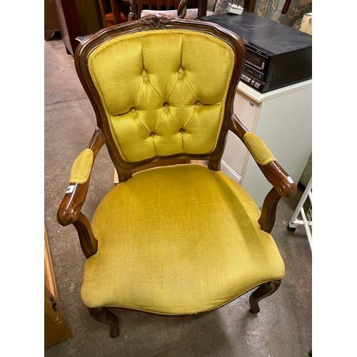 96 - REPRODUCTION FRENCH STYLE ELBOW CHAIR