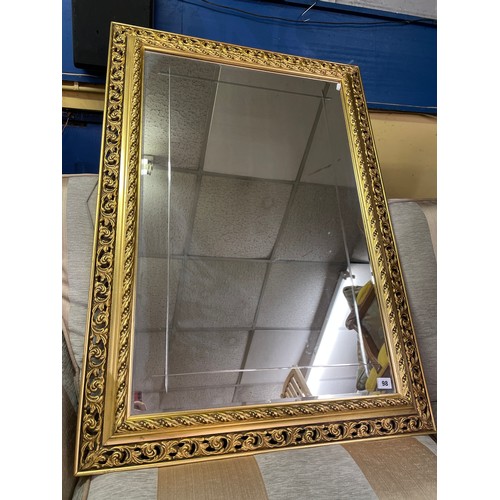 98 - GOLD ACANTHUS FRAMED ETCHED MIRROR