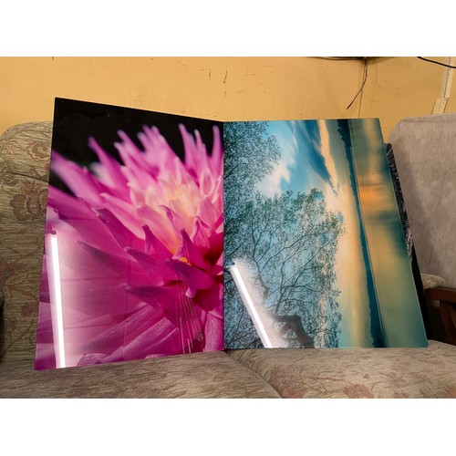 62 - SELECTION OF SEVEN GLASS PHOTOGRAPHIC WALL HANGINGS