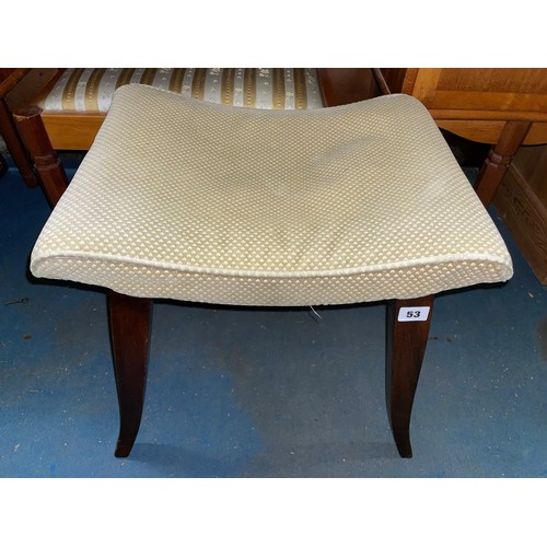 53 - VINTAGE TEAK DRESSING TABLE STOOL