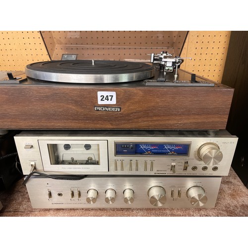 247 - PIONEER STEREO AMPLIFIER SA410 AND PIONEER TURN TABLE AND TAPE DECK