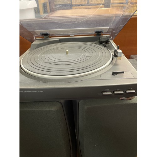 269 - AWAI TXE850 TURN TABLE AND PAIR OF TWO WAY TWIN DUCT BASE REFLEX SPEAKERS