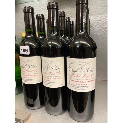 186 - SIX BOTTLES OF CHATEAU LE CLIDE 2014