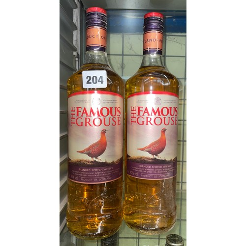 204 - TWO BOTTLES OF FAMOUS GROUSE BLENDED SCOTCH WHISKY