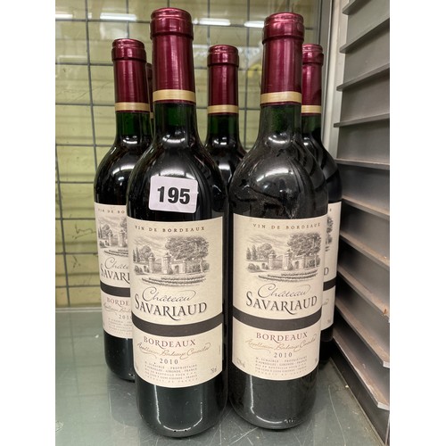 195 - EIGHT BOTTLES CHATEAU SAVARIAUD 2010