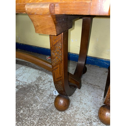 277 - ART DECO OAK KNEEHOLE DRESSING TABLE