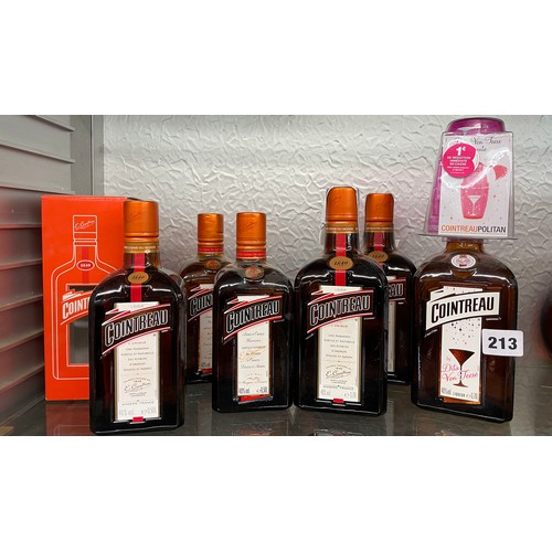 213 - SIX BOTTLES OF COINTREAU