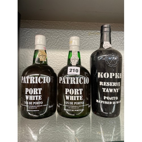 210 - THREE BOTTLES OF PATRICIO PORT WINE