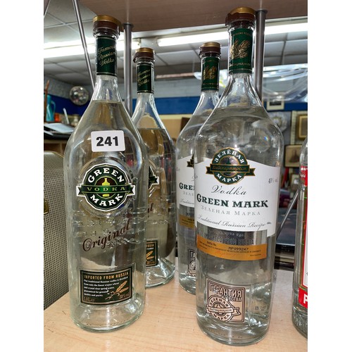 241 - FOUR BOTTLES OF GREEN MARK VODKA