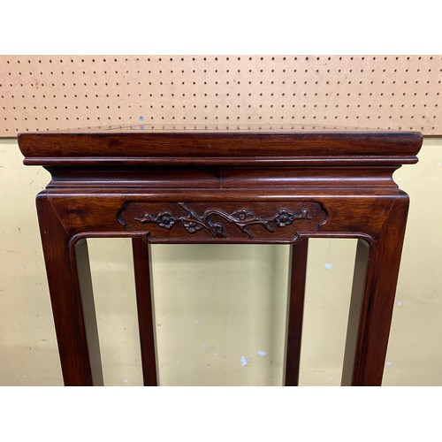 133 - CHINESE INSPIRED ROSEWOOD SQUARE SECTION JARDINIERE STAND