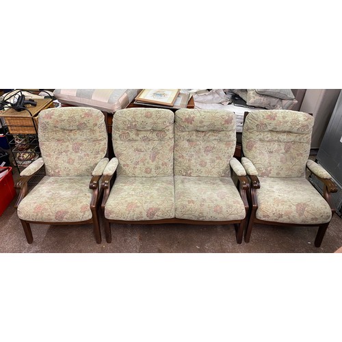 39 - PARKER KNOLL TWO SEATER AND TWO CHAIRS