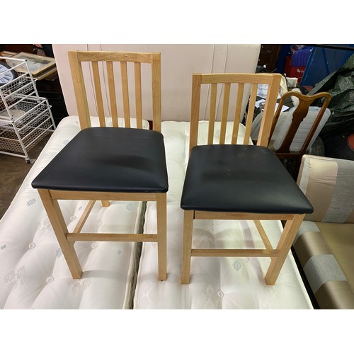 49 - TWO MATCHED DINING CHAIRS (ONE SHORTER THAN OTHER)