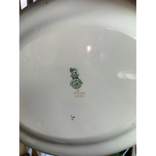 354 - ROYAL DOULTON ATHLONE GRADUATED MEAT PLATTERS AND PAIR OF TUREENS AND COVERS IN THE ART DECO STYLE