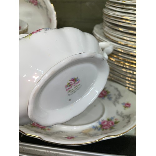 339 - EXTENSIVE ROYAL ALBERT TRANQUILITY TABLE SERVICE AND TEA SERVICE