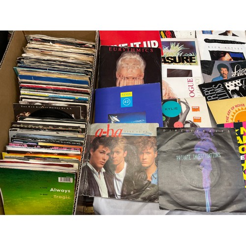 379A - BOX OF VINYL 45S VARIOUS ARTIST VILLAGE PEOPLE, KYLIE, RICK ASTLEY, ETC