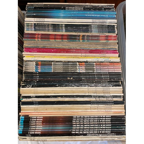 432 - THREE CRATES OF VINYL LPS - JOHN LENNON, MAMAS AND PAPAS, STATUS QUO, SOME DUPLICATES