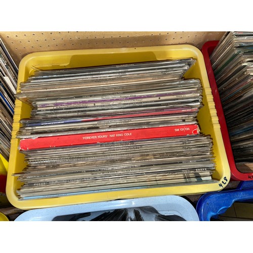 428 - FIVE CRATES OF VINYL LP RECORDS OF VARIOUS ARTISTS AND GENRES - AVERAGE WHITE BAND, CURVED AIR, DIRE... 