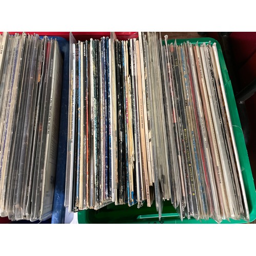 428 - FIVE CRATES OF VINYL LP RECORDS OF VARIOUS ARTISTS AND GENRES - AVERAGE WHITE BAND, CURVED AIR, DIRE... 