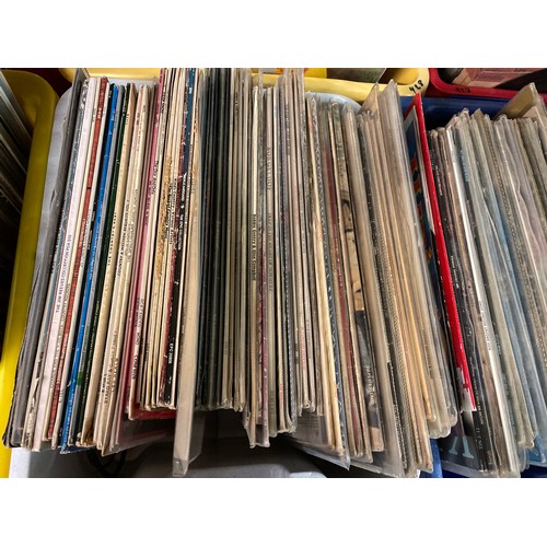 428 - FIVE CRATES OF VINYL LP RECORDS OF VARIOUS ARTISTS AND GENRES - AVERAGE WHITE BAND, CURVED AIR, DIRE... 