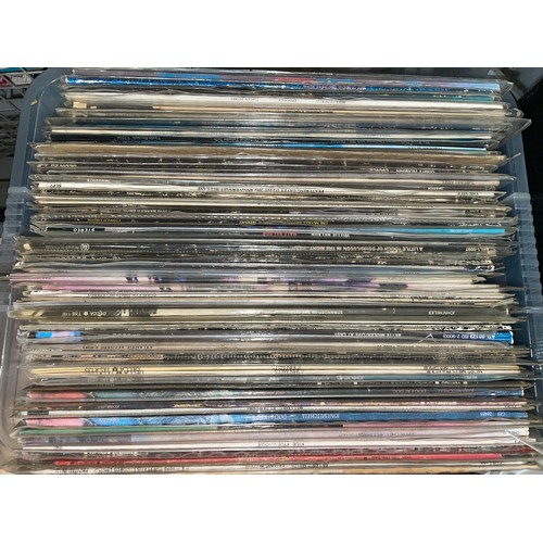 388 - TWO BOXES OF VINYL LPS AVERAGE WHITE BAND, BAD COMPANY, THE NICE, NILSSON, AND MORE