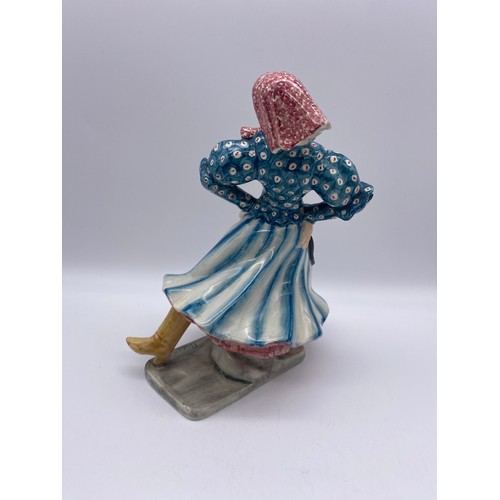 558 - MYOTT AND SONS GOLDSCHEIDER POTTERY FIGURE OF A RUSSIAN PEASANT DANCER AS FOUND