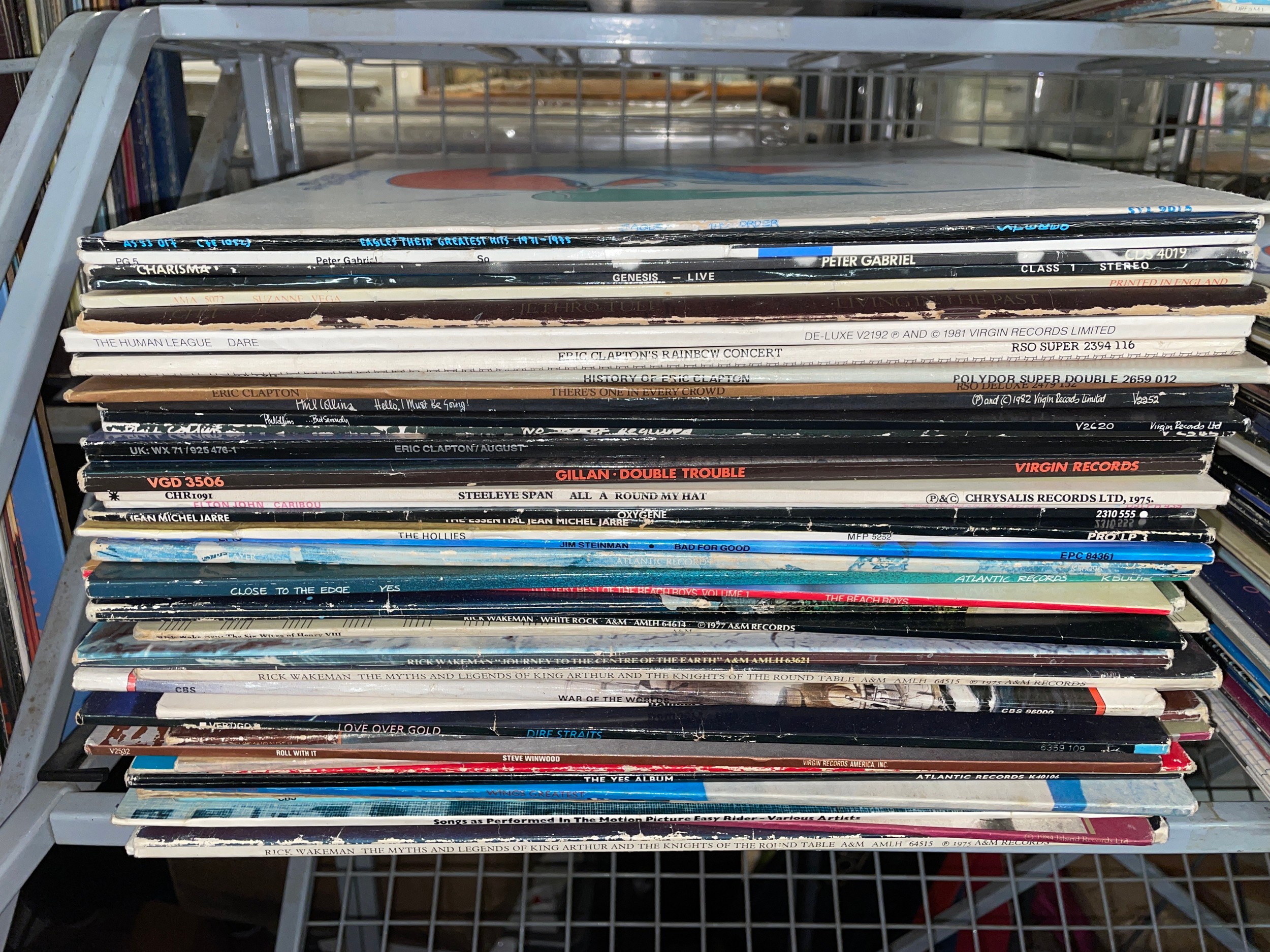 CRATE OF VINYL LPS RECORDS VARIOUS ARTISTS, MICHAEL JACKSON, ERIC ...