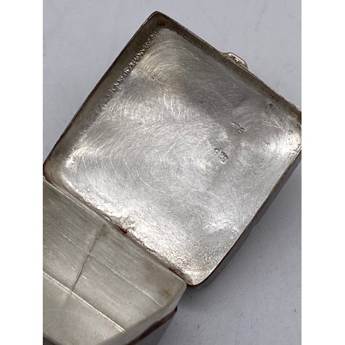 503 - CONTINENTAL WHITE METAL BELL, 925 MINIATURE SQUARE SECTION PATCH BOX