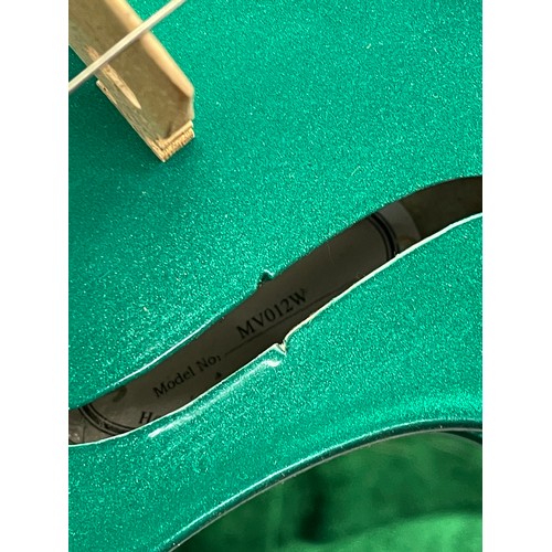 533 - CASED HUDSON MV012W GREEN VIOLIN IN CASE WITH BOW