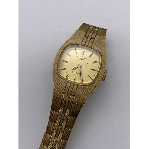 632 - LADIES ROTARY GOLD PLATED QUARTZ WRIST WATCH AND LADIES SEIKO BLUE FACE STAINLESS STEEL WRIST WATCH