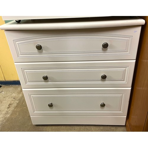 37 - WHITE THREE DRAWER CHEST