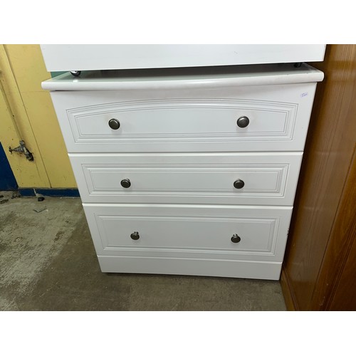 37 - WHITE THREE DRAWER CHEST