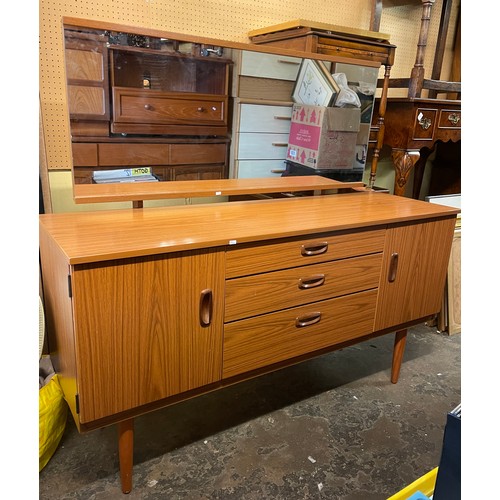 117 - SCHRIEBER TEAK EFFECT LONG DRESSING TABLE