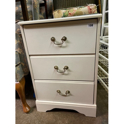 73 - WHITE THREE DRAWER CHEST