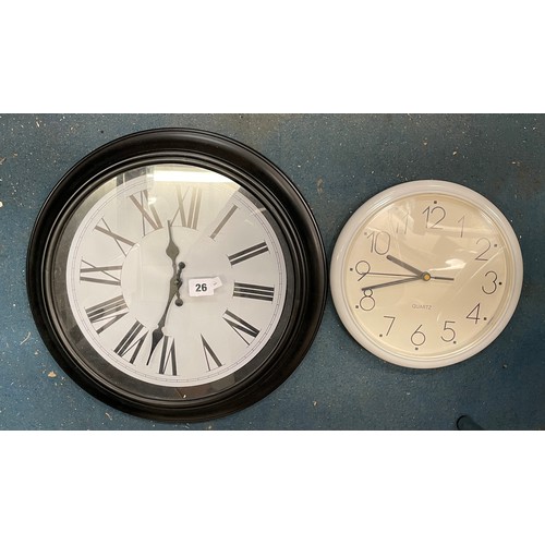 114 - TWO QUARTZ WALL CLOCKS