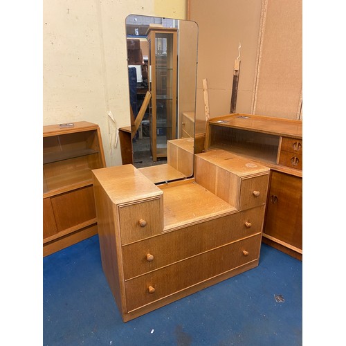 16 - LIGHT OAK FOUR DRAWER DRESSING TABLE