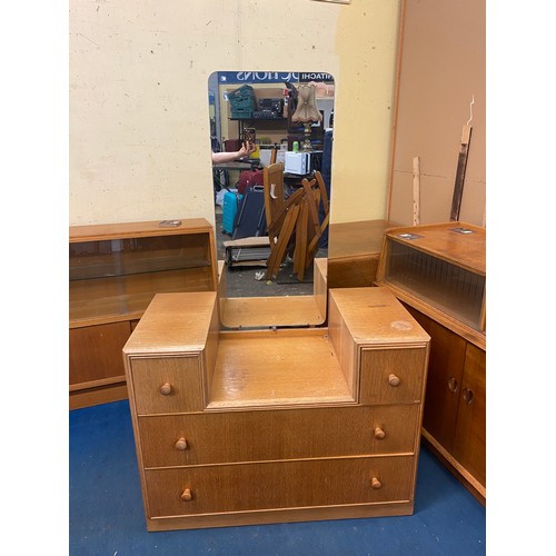 16 - LIGHT OAK FOUR DRAWER DRESSING TABLE