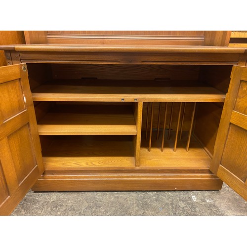 63 - ERCOL ELM LOUNGE UNIT WITH OPEN SHELVES