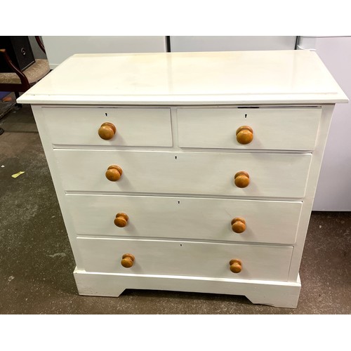 41 - VICTORIAN PINE PAINTED TWO OVER THREE DRAWER CHEST