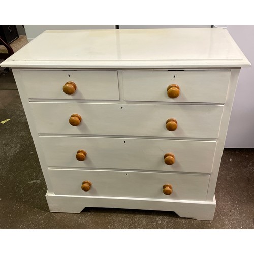 41 - VICTORIAN PINE PAINTED TWO OVER THREE DRAWER CHEST